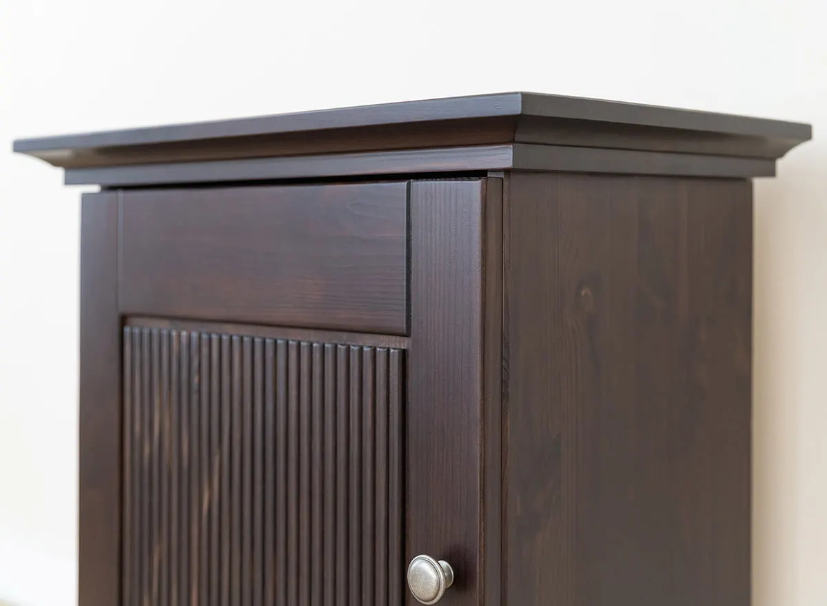 Szafka nocna drewniana ROSELLA lewostronna 36x54x61 sosna ciemny brąz - SKROS06L