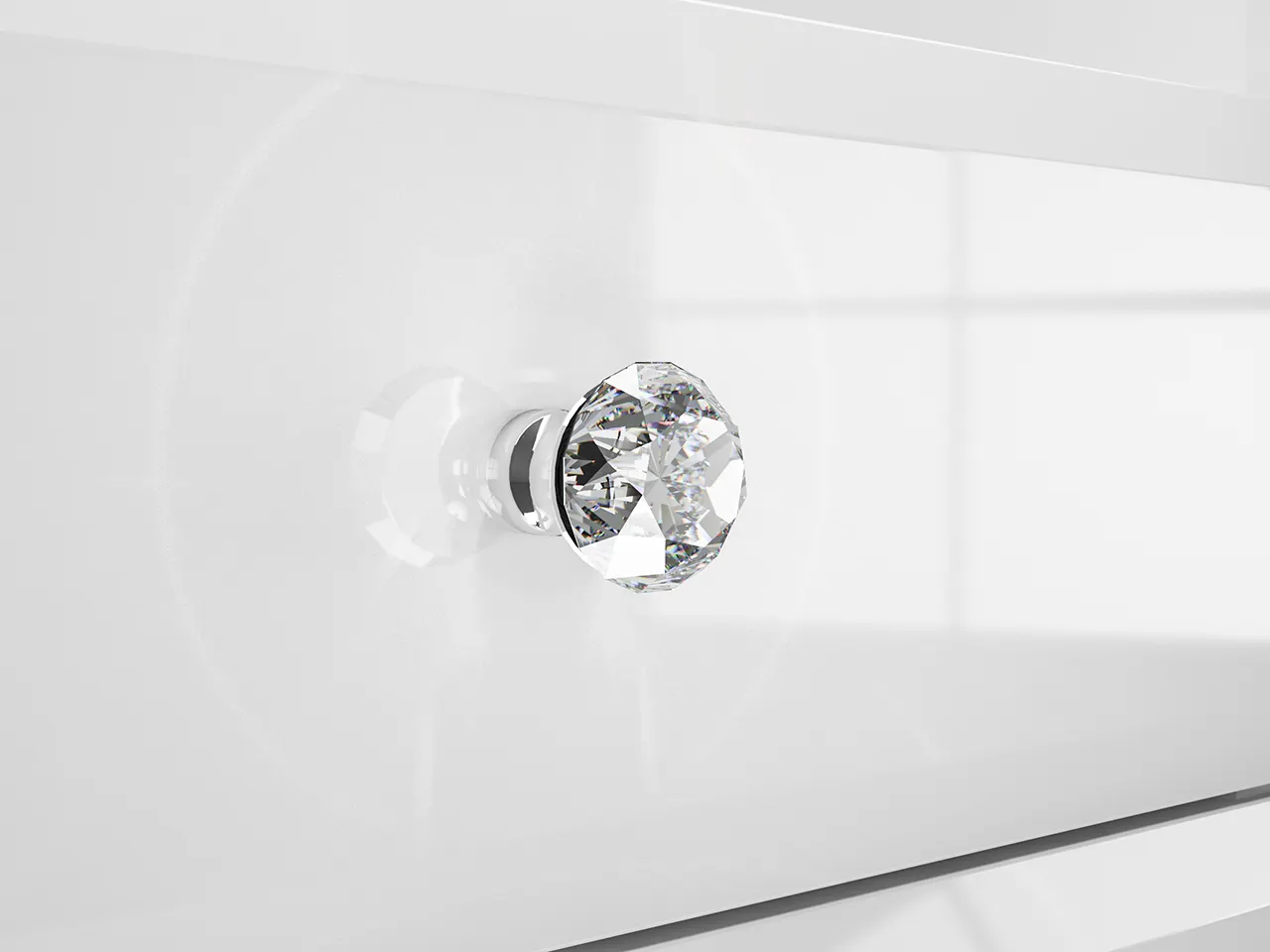 Szafka nocna z 2 szufladami i półką GLAMOUR 04 - biały połysk - 1GLAM04-001