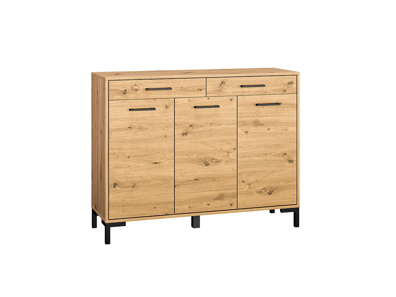 Komoda 3-drzwiowa z 2 szufladami NEVIO 14 dąb artisan - 1NEVI14-001