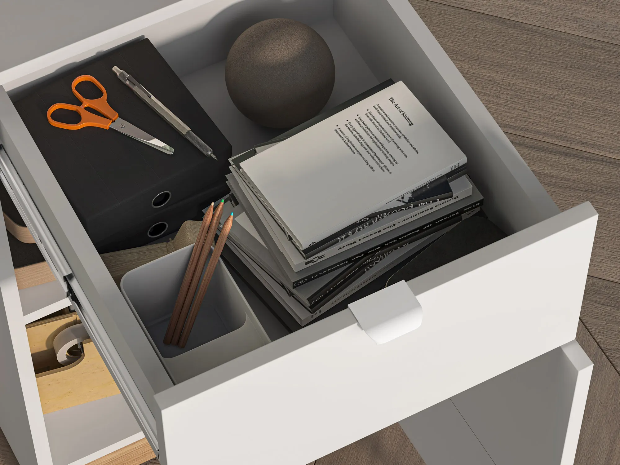 Biurko z szufladą TORINO 08 Biały, Castello, Grafit - 1TORI08-001