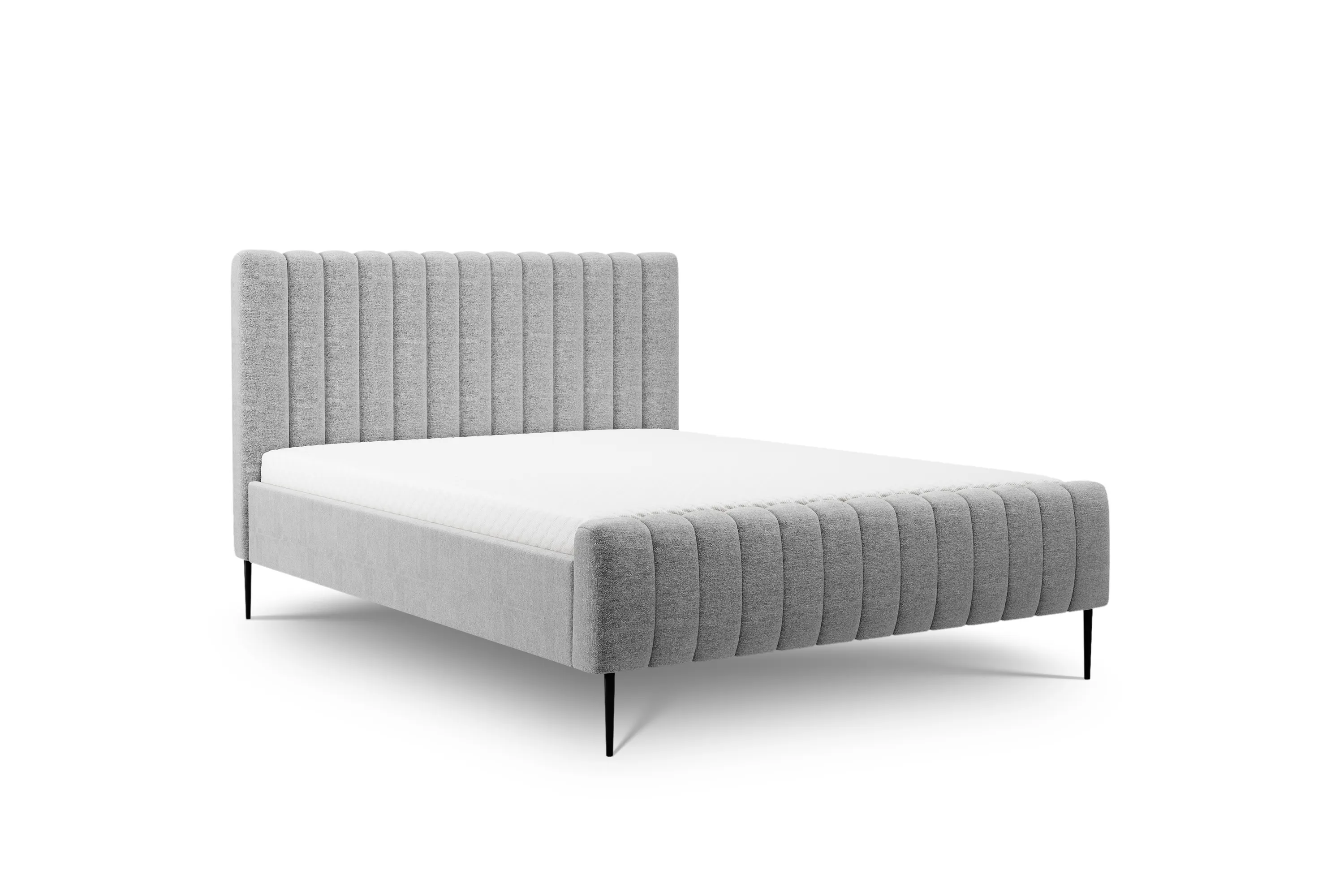 Łóżko Nicole / 180x200 / Raven 06 / czarne nogi - szary Łóżko Nicole / 180x200 / Raven 06 / czarne nogi - szary