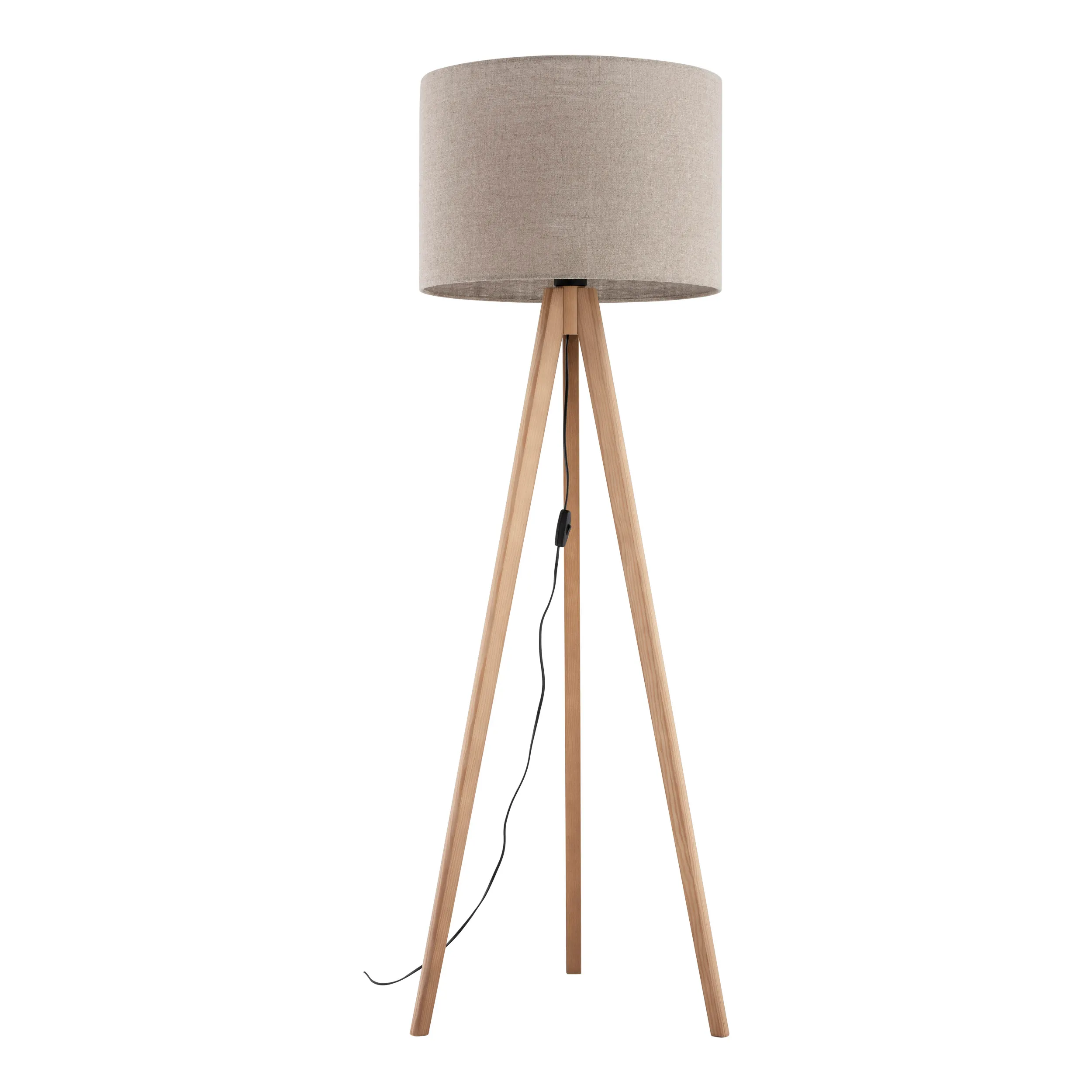 Lampa podłogowa GRAND brązowa na sosnowych drewnianych nogach 145x50cm