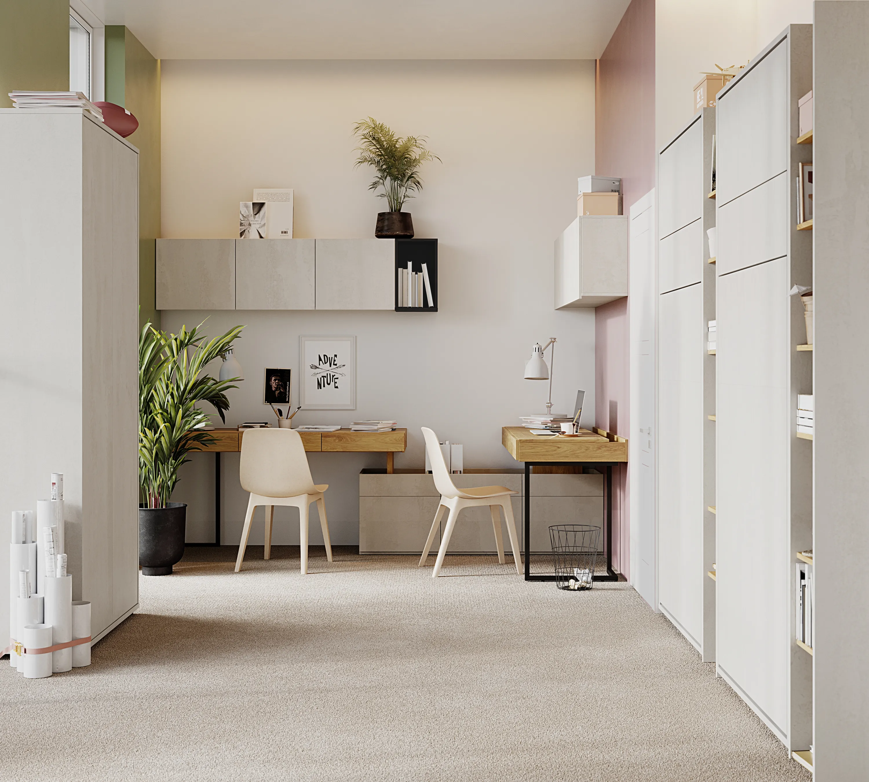 Biurko prawe/lewe Teen Flex TF-06 110cm hikora naturalna/surowa stal - TF6HRS