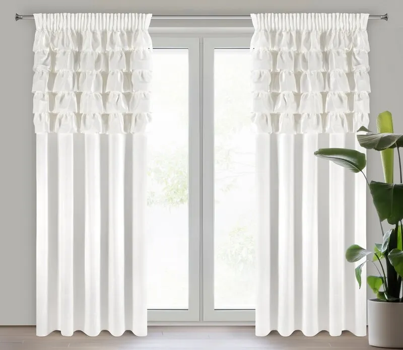 ZASŁONA GOTOWA AURA NA TAŚMIE 140 X 250 CM BIAŁY ZASŁONA GOTOWA AURA NA TAŚMIE 140 X 250 CM BIAŁY