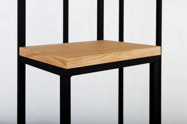 Kwietnik stojący 4-poziomowy TULUZA 40x40x112 czarny naturalny - LD_TZ000048