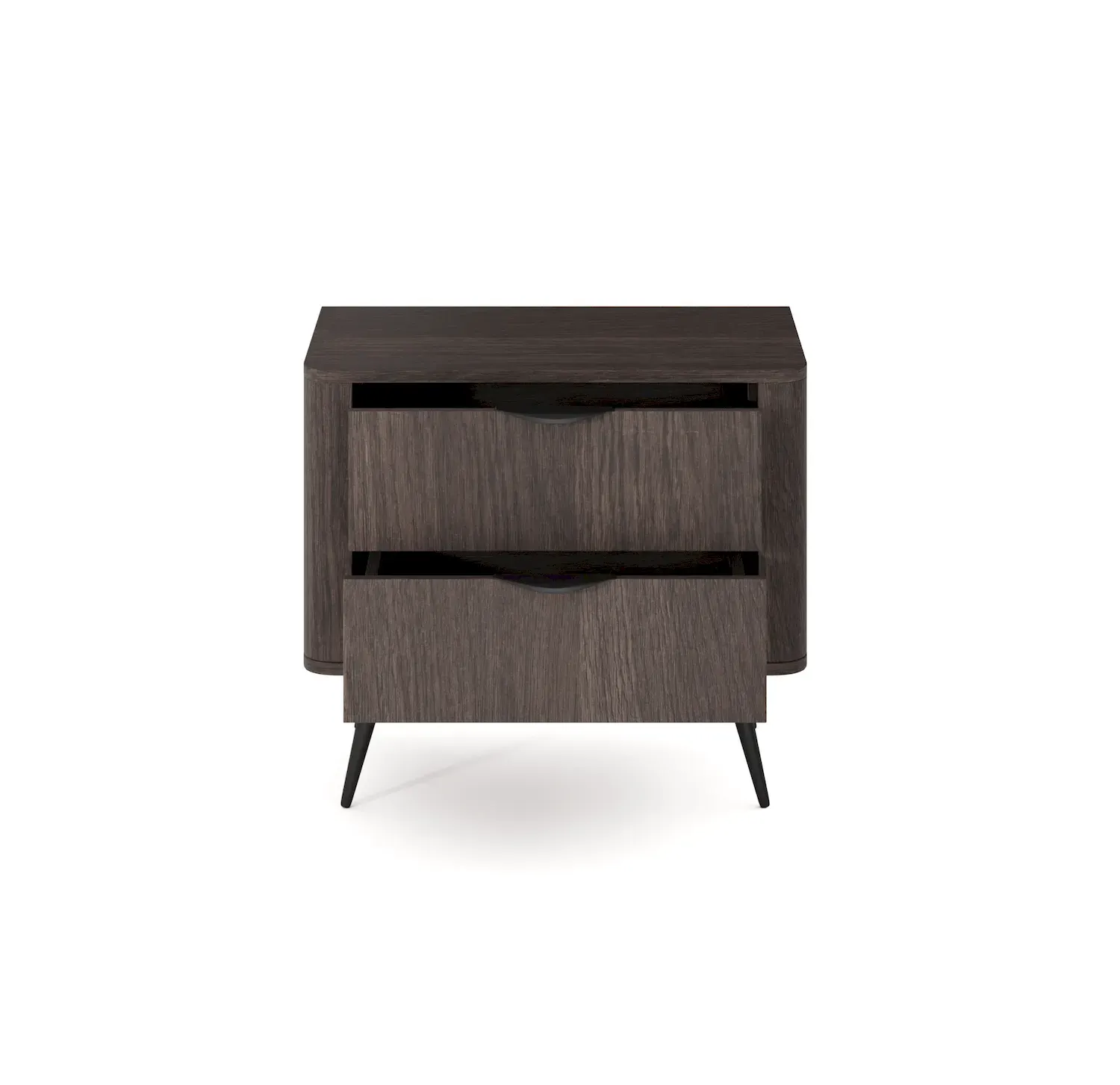 Szafka nocna z 2 szufladami VERIS dąb dunin czarny - LA_VERIS_STOLIK_NOCNY