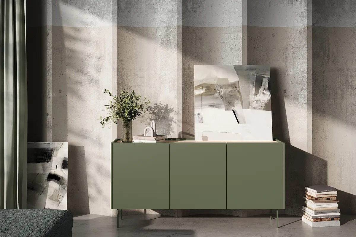 Komoda DESIN 170 z 4 szufladami - oliwka - dąb nagano - B_148989