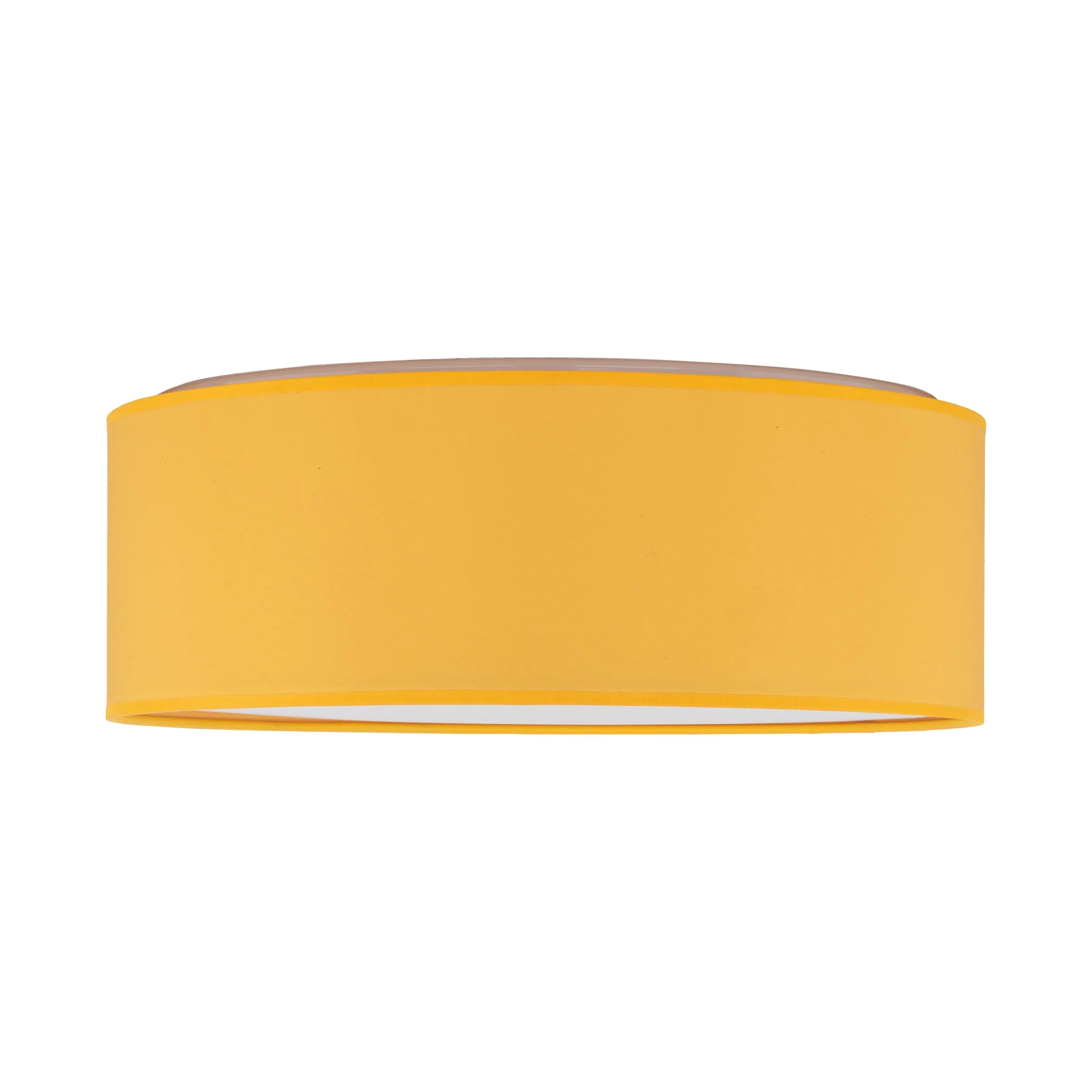 Lampa sufitowa NICOLA żółta z tkaniny z białym kloszem okrągła 38x14cm - TK_10154