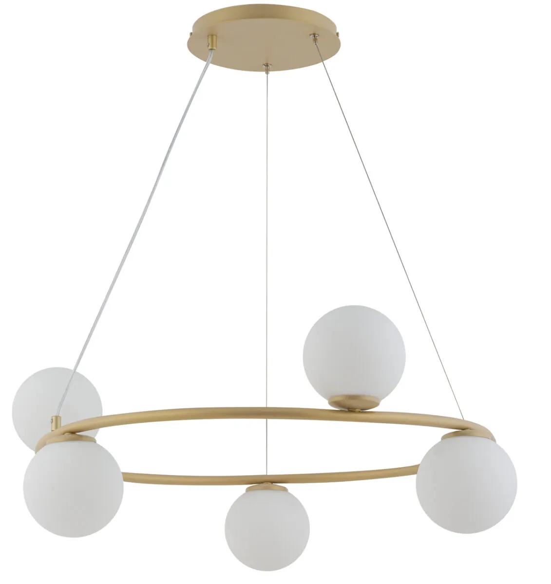 Lampa wisząca GAMA 5 koło biało-złota