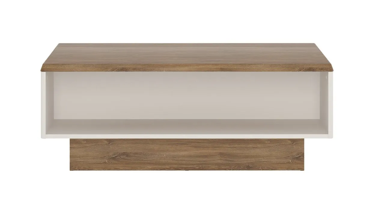 STOLIK z półką TOLEDO TOLT02 Biały połysk, Dąb Stirling - 6001090000003