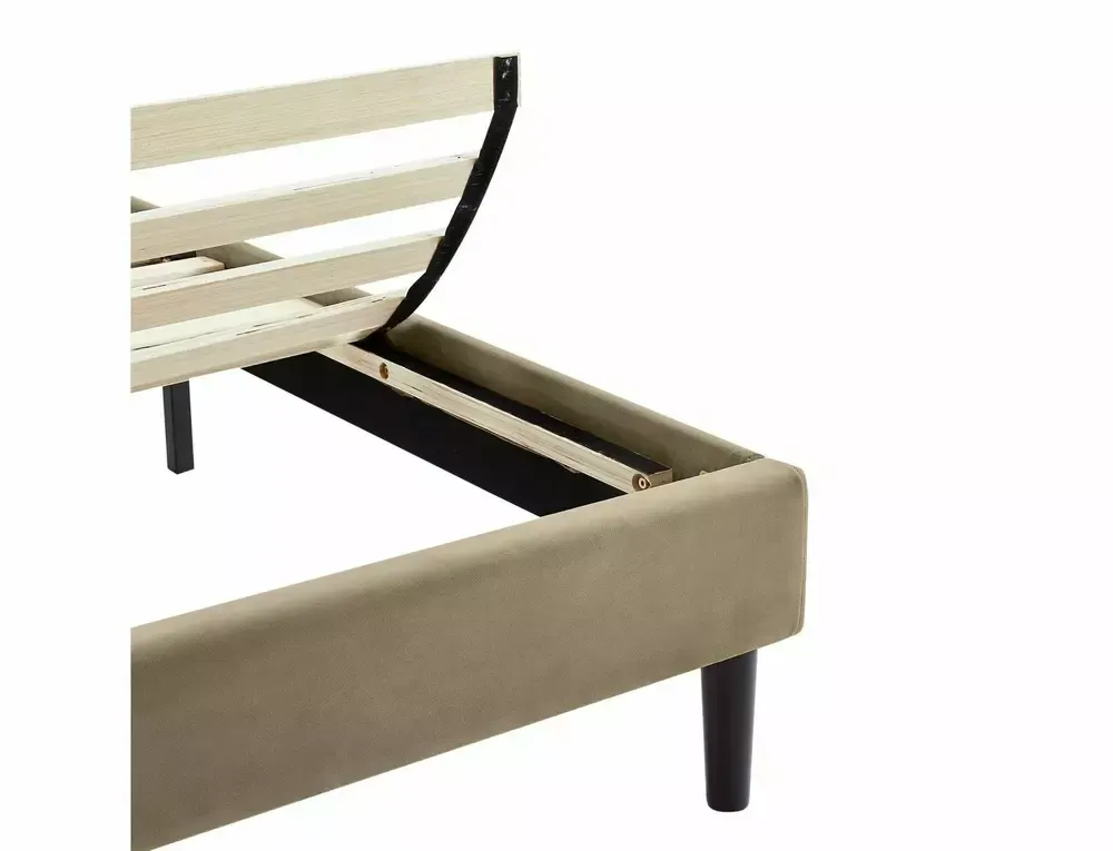 Łóżko z pojemnikiem COLUMBIA VELVET siłowniki gazowe 140x200 Bluvel 28 beżowy - COLUMBIAV140BE