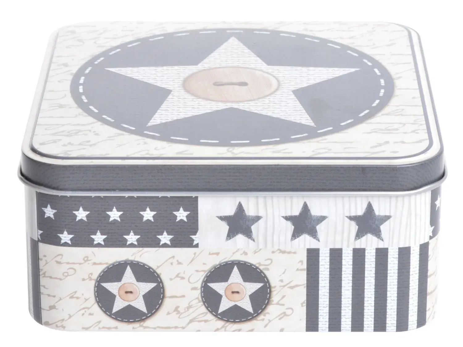 Puszka kwadratowa Z GWIAZDKĄ duża 33101 wielokolorowa Puszka kwadratowa Z GWIAZDKĄ duża 33101 wielokolorowa