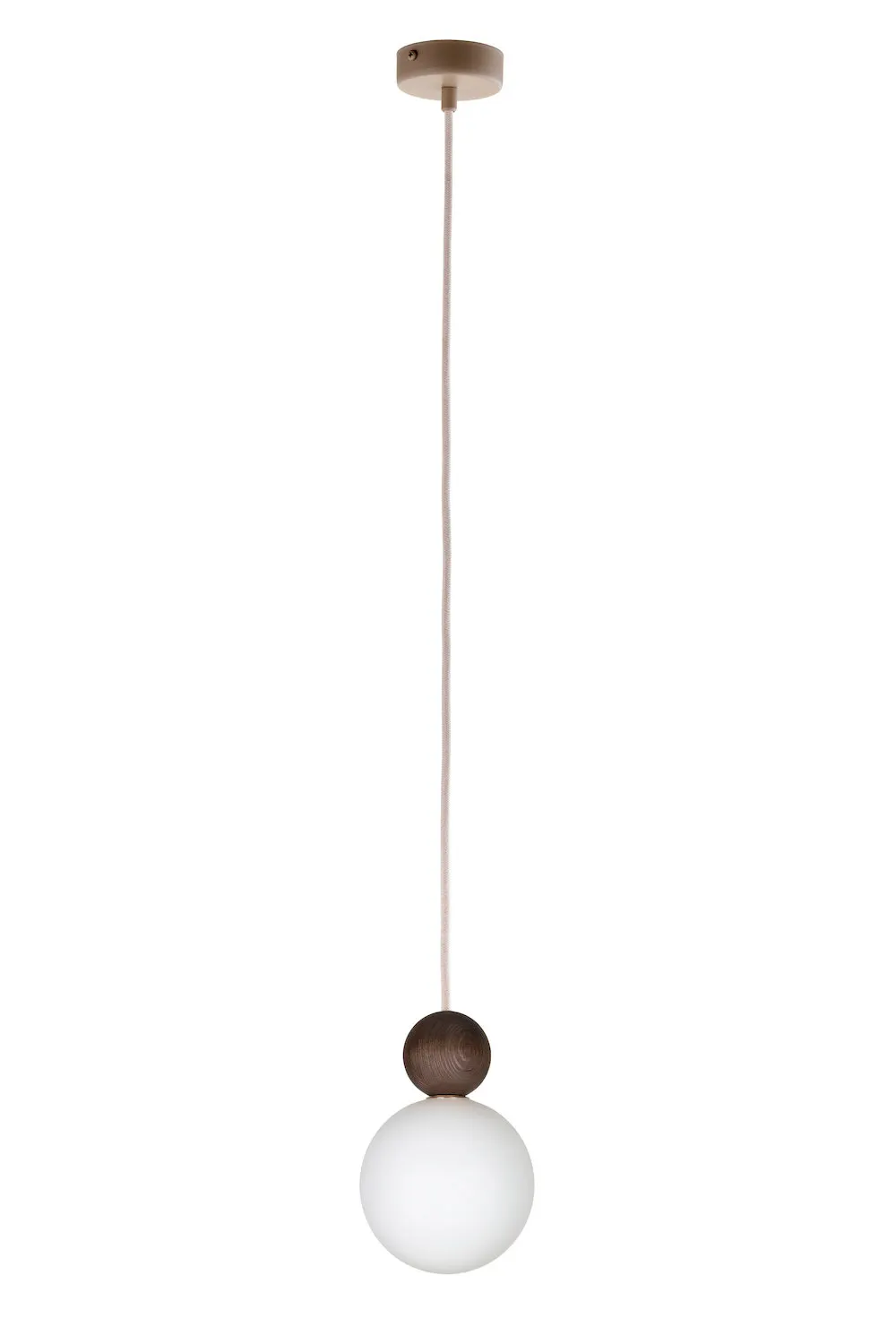 Lampa wisząca RONA 1 beżowy biały ciemny brąz drewno