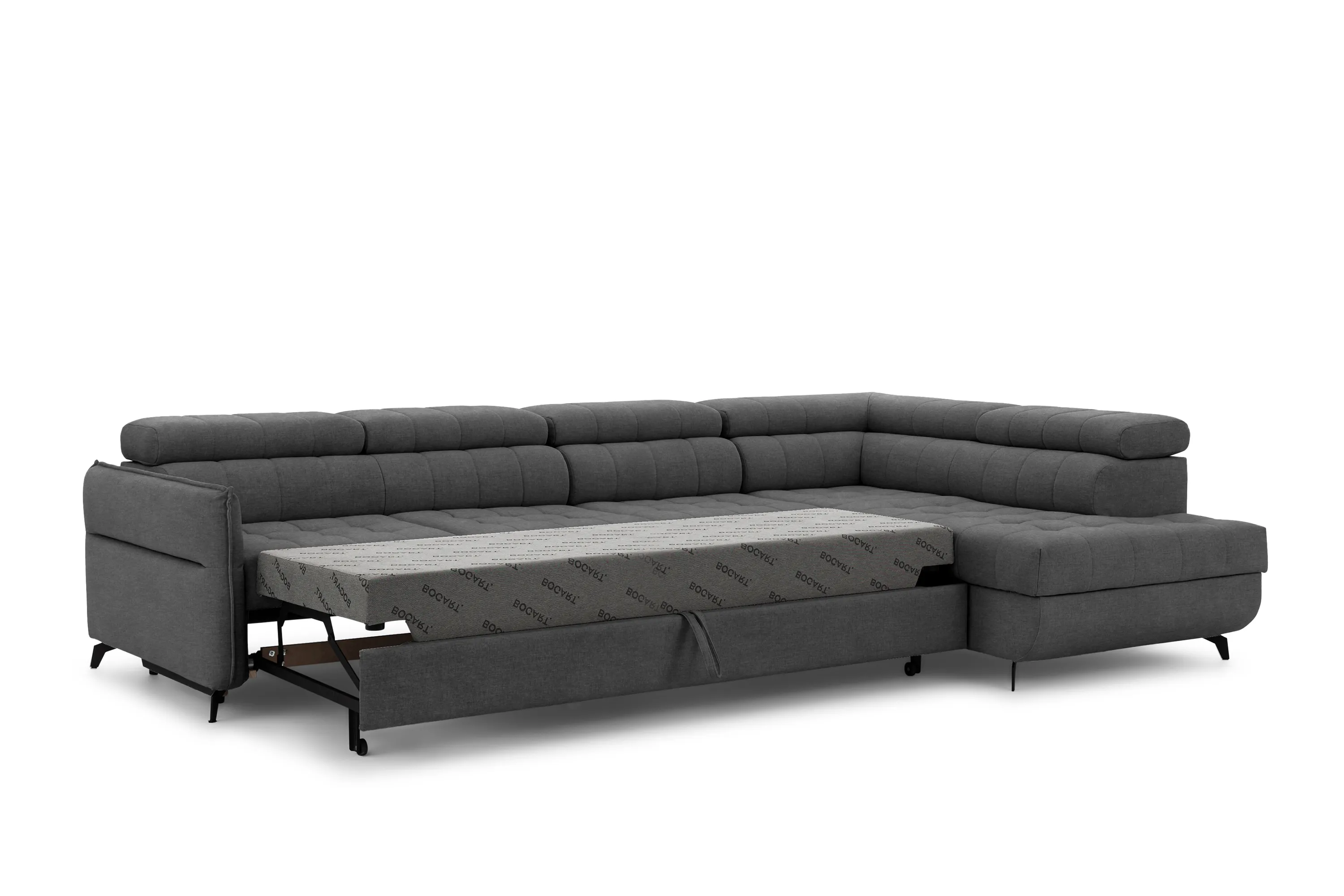 Narożnik prawostronny ELARIAS MAXI regulacja zagłówka i podłokietników tkanina Zetta 305 ciemnoszary - B_168457