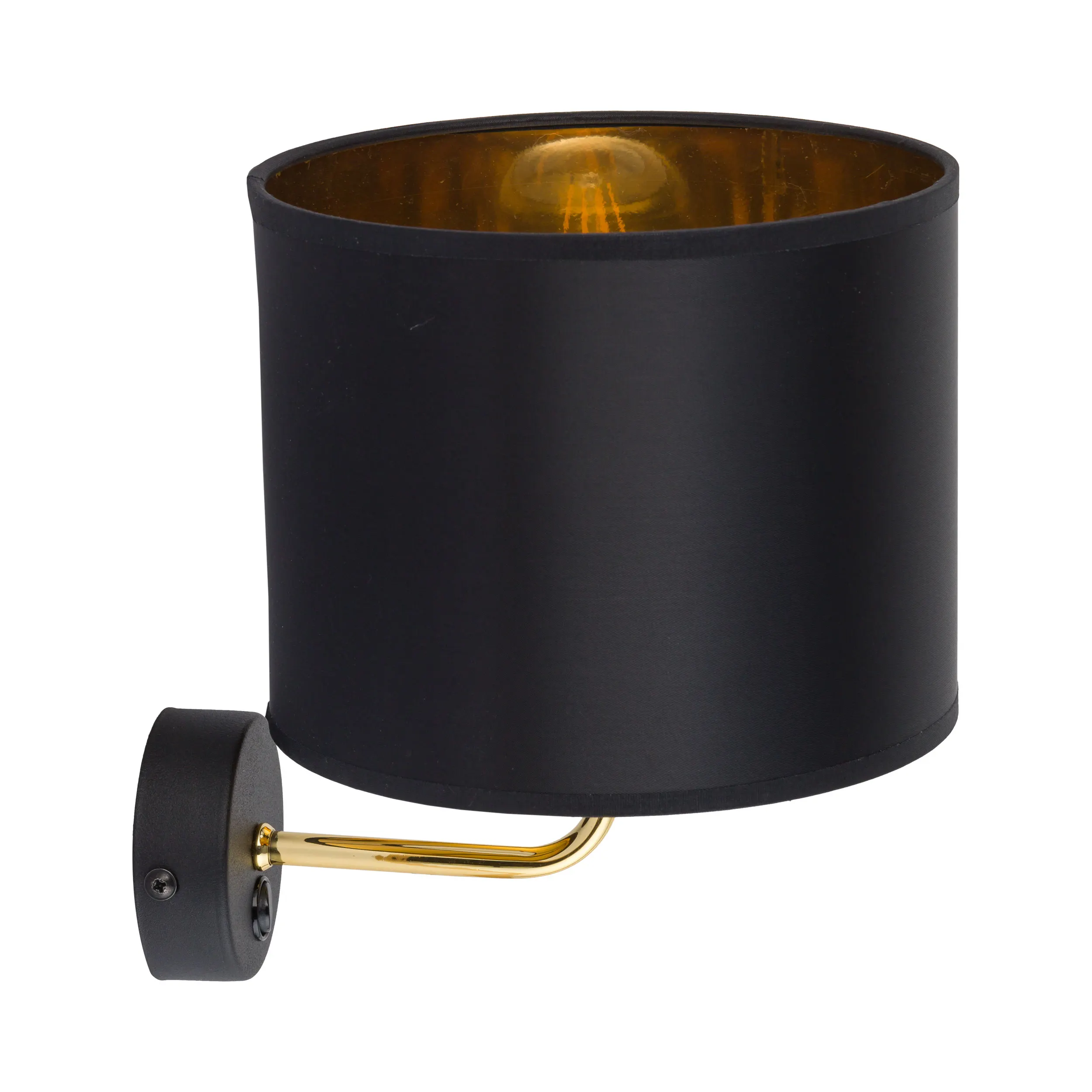 Kinkiet VEGA czarna ze złotymi elementami oraz włącznikiem 25x24x20cm - TK_4663