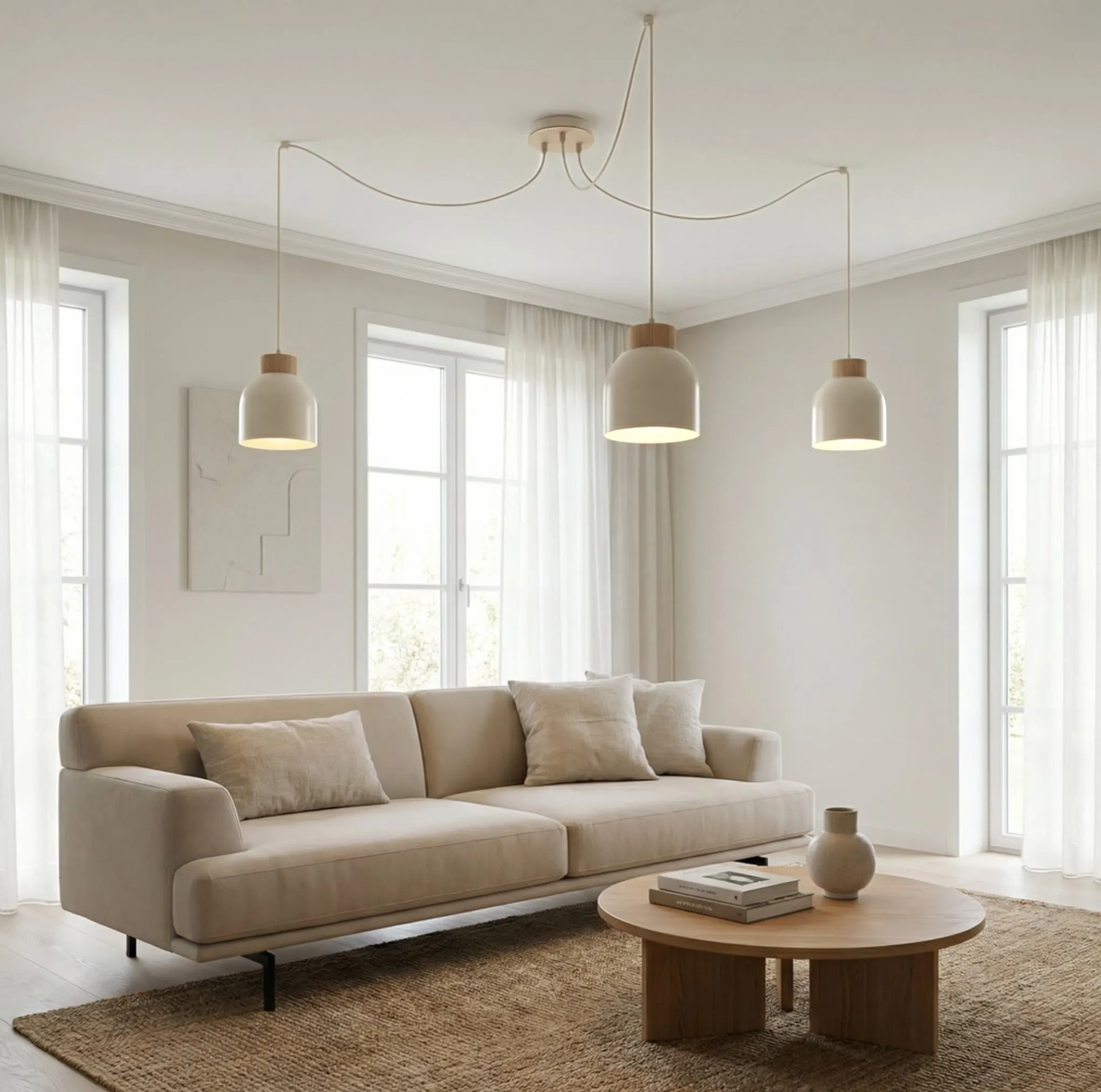 sofa, kanapa, beżowy, stolik kawowy, miękka poduszka