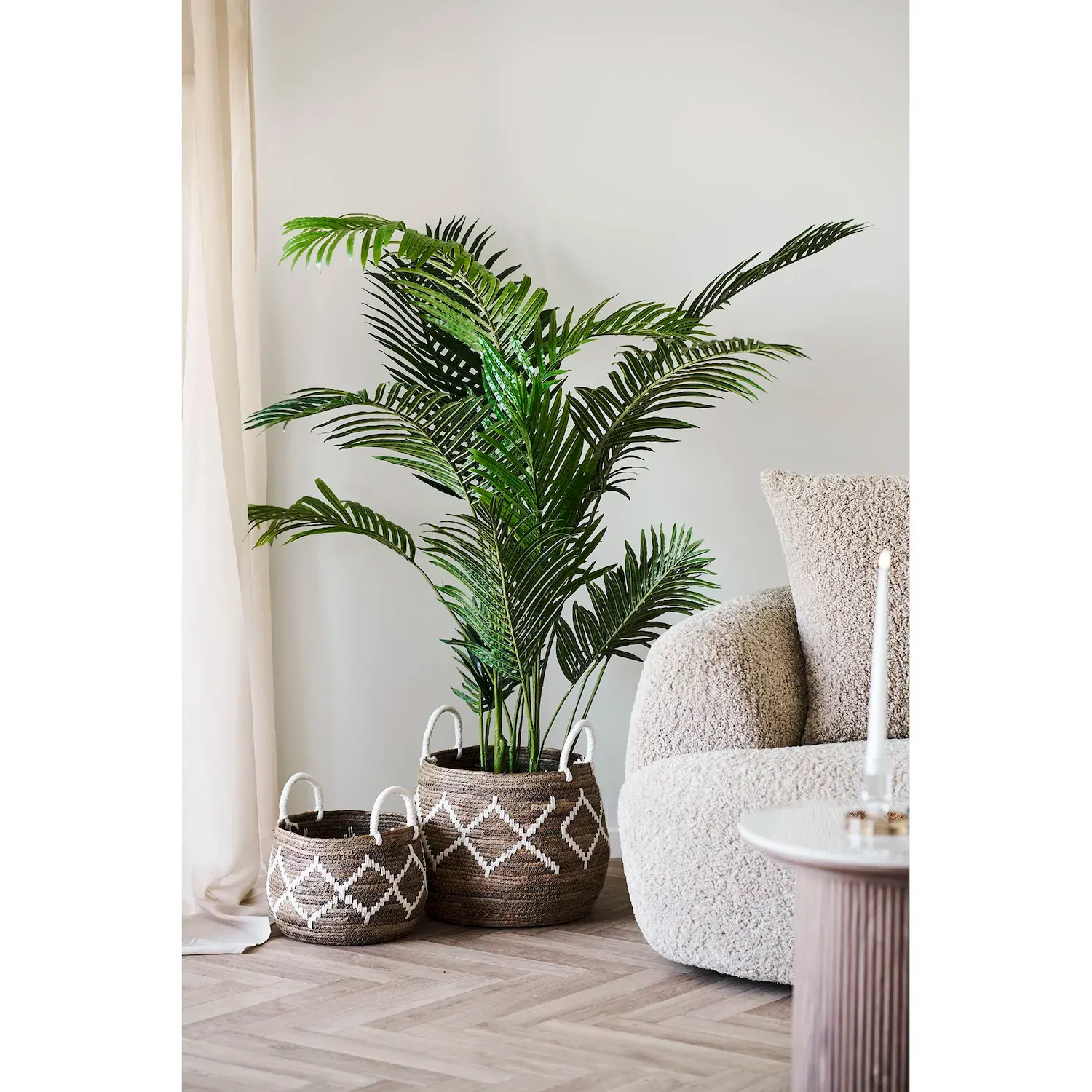 Osłonki na doniczki ALTEA Zestaw 2 sztuk naturalny ecru - 4401569