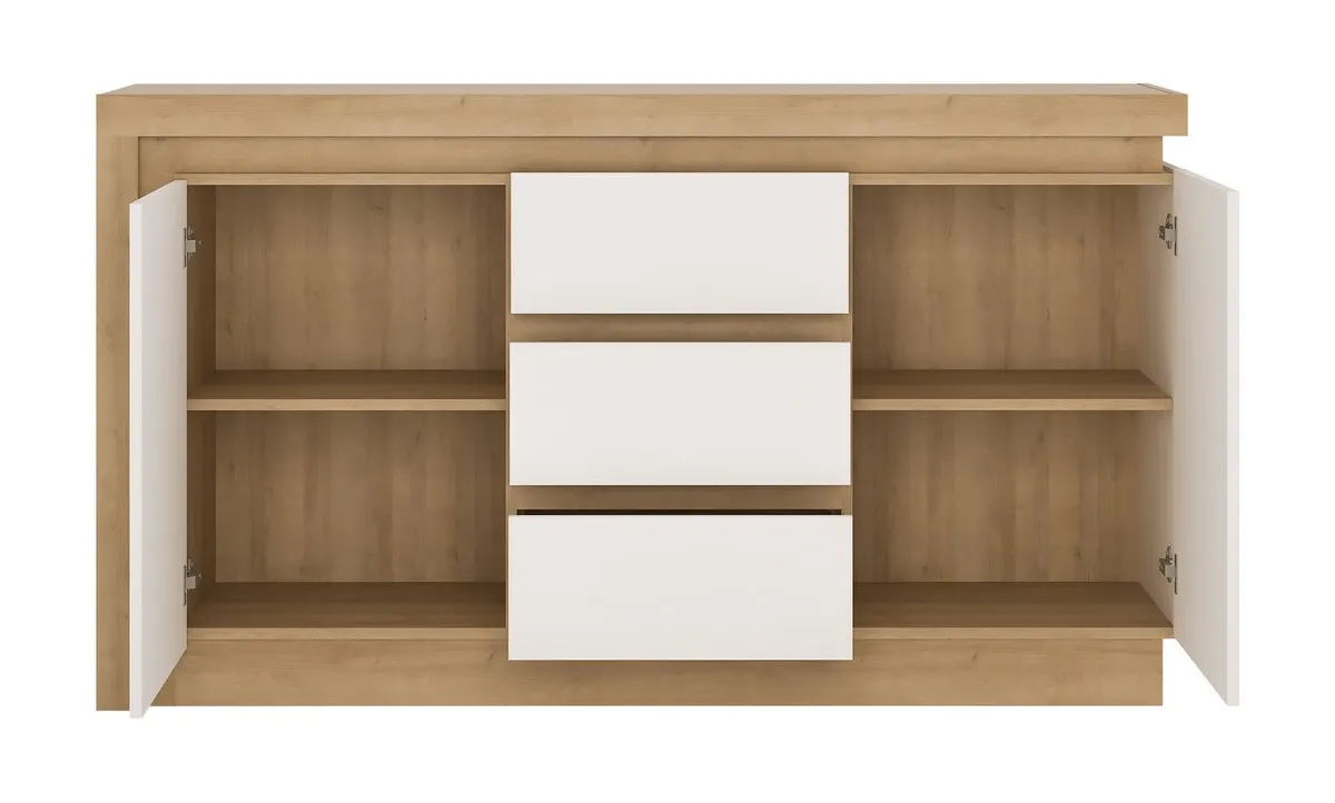 KOMODA LYON LYOK01 DĄB RIVIERA JASNA / BIAŁY HG - 6001114000003