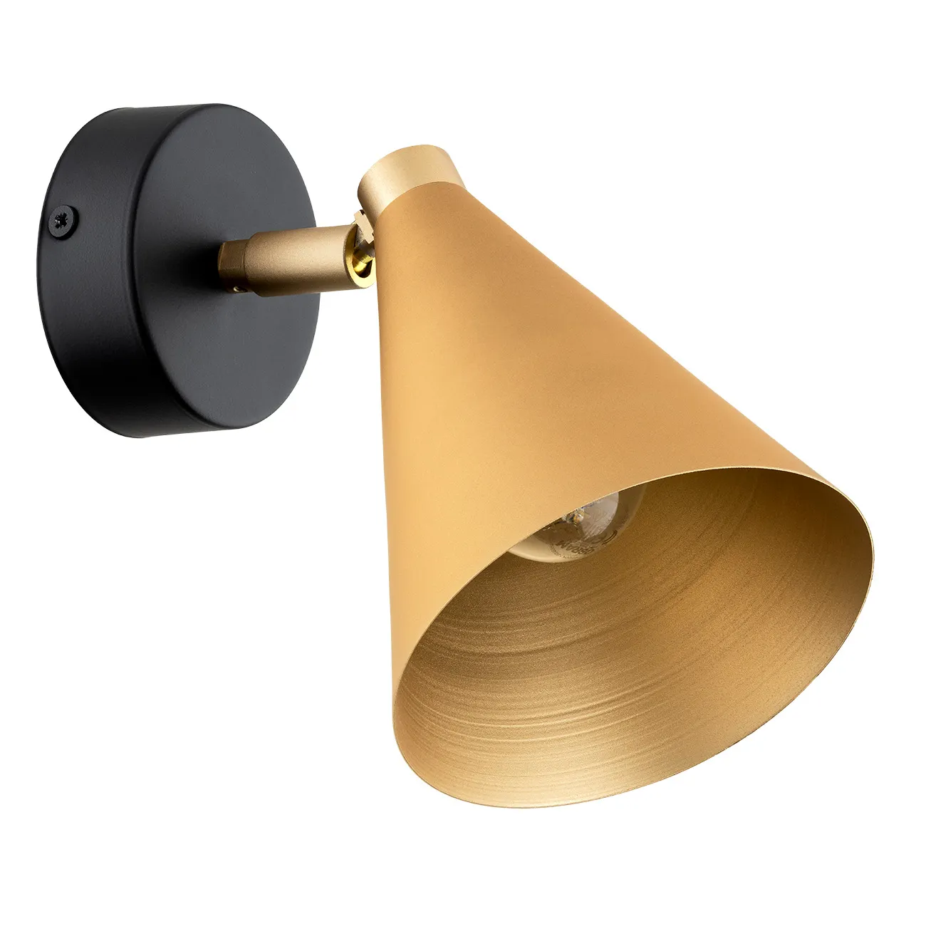 Kinkiet / Plafon ścienny LUCINDA metalowy złoty czarny 18x12cm - 8255