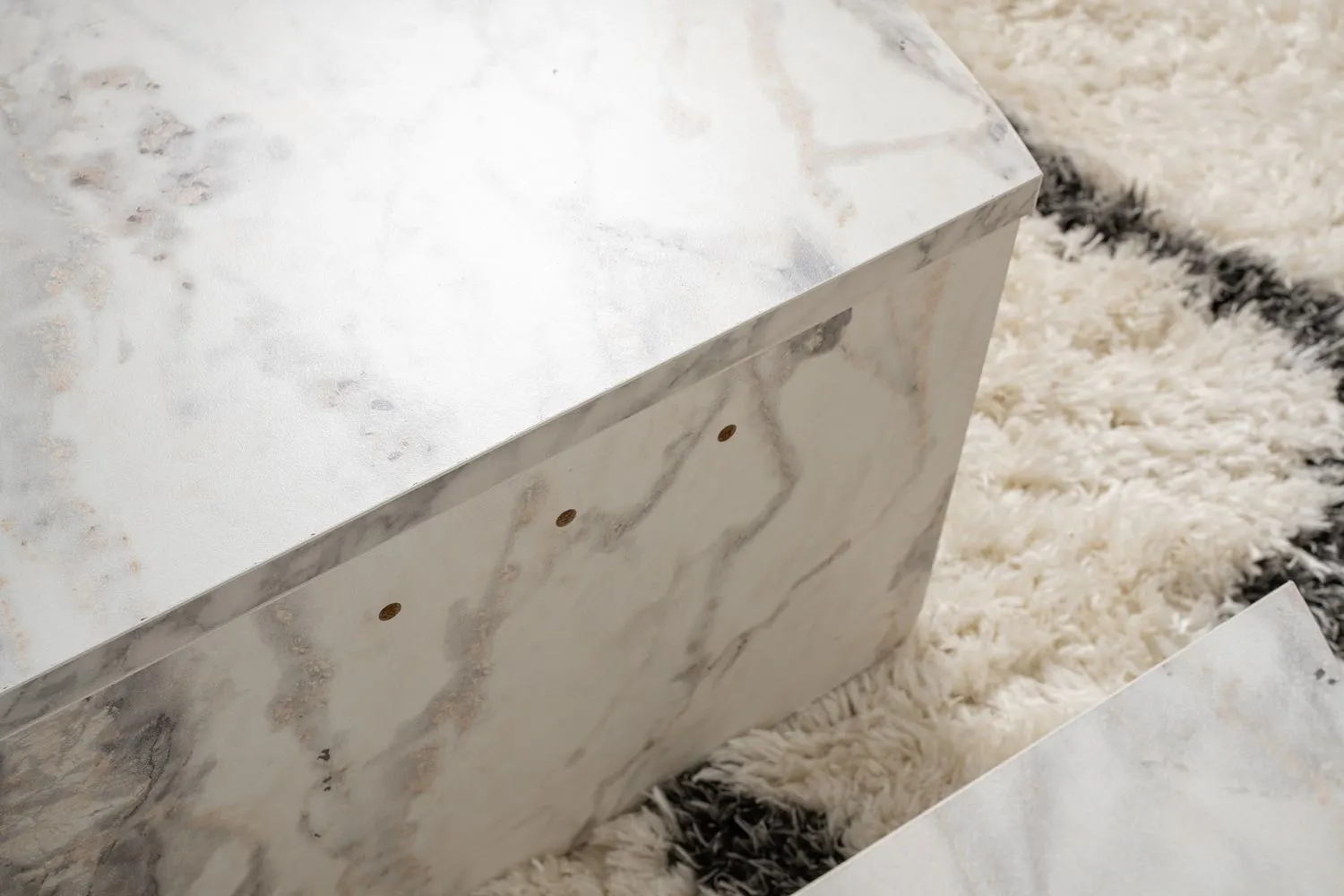 Stolik kawowy 2-elementowy ORION cm efekt marmuru - ASI_241NRD1203