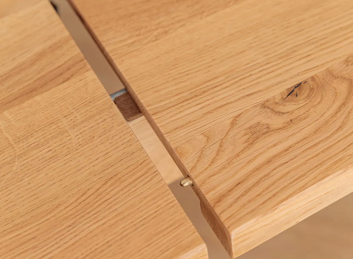 Rozsuwany stół dębowy GROSSI rozkładany 100x200-290 - dąb olejowany - GROSSI200X100