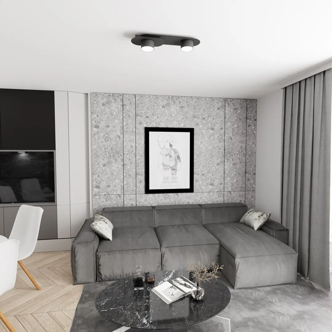 Lampa sufitowa STILO 2 BL czarna - 1449/2