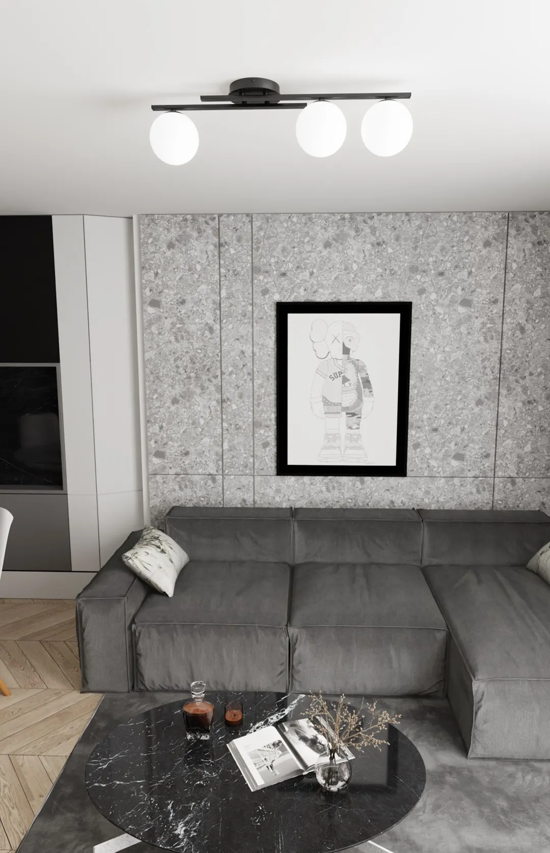 Lampa sufitowa kule KAIRO 3 BL OPAL - 1446/3