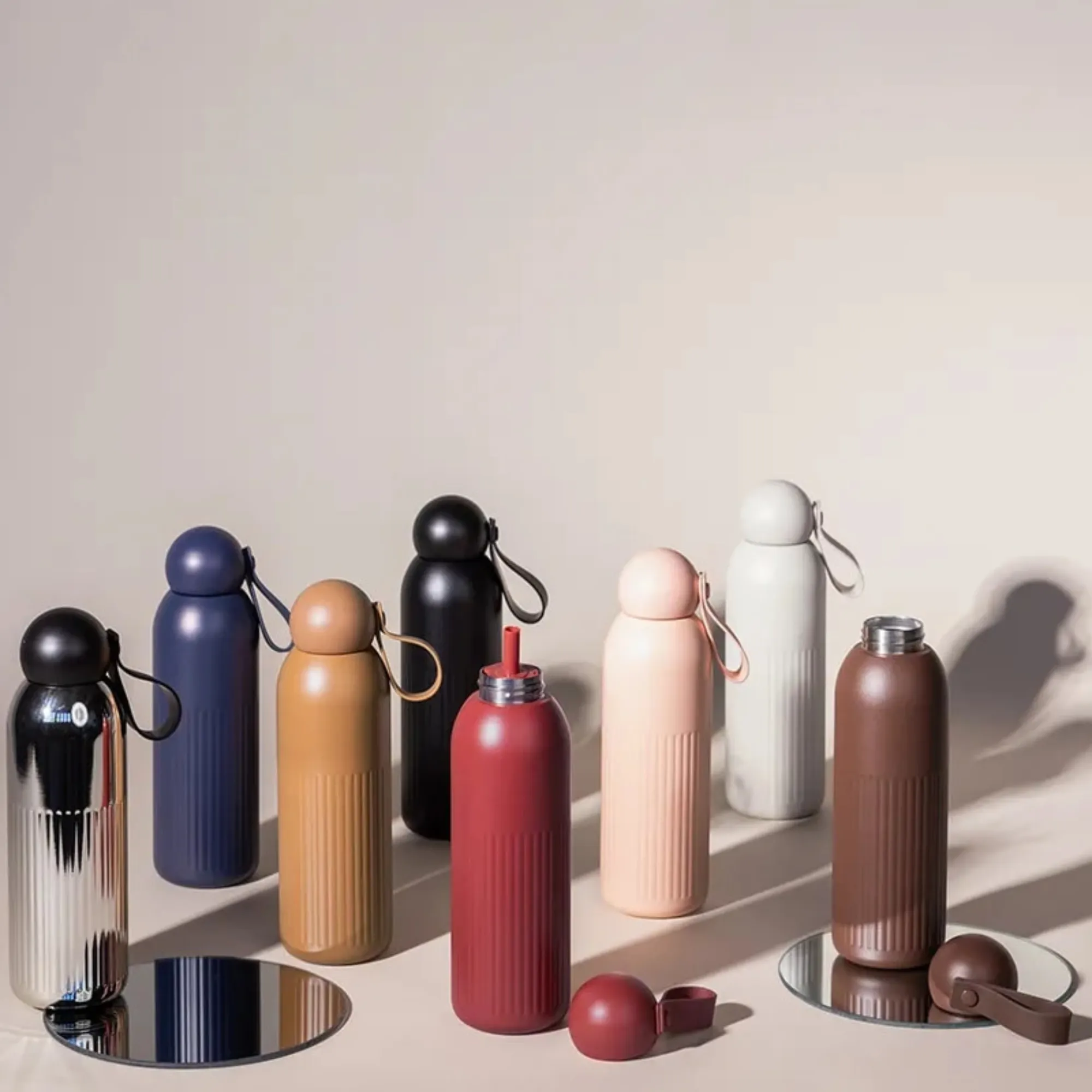 butelka, termos, kolorowy, stalowy?