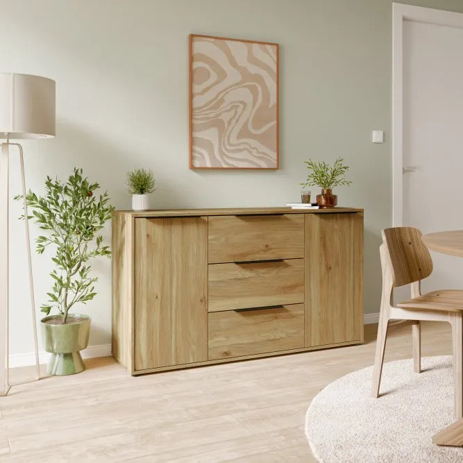image wọdżona komoda, drewniana szafka, meble drewniane, szafka z szufladami, zielone rośliny