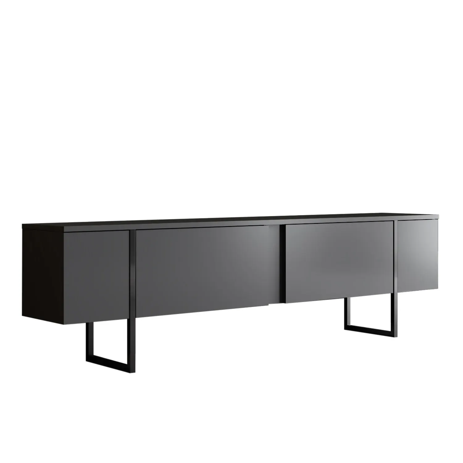 Szafka RTV 2-drzwiowa LUXE 180 cm antracytowa czarny stelaż Szafka RTV 2-drzwiowa LUXE 180 cm antracytowa czarny stelaż