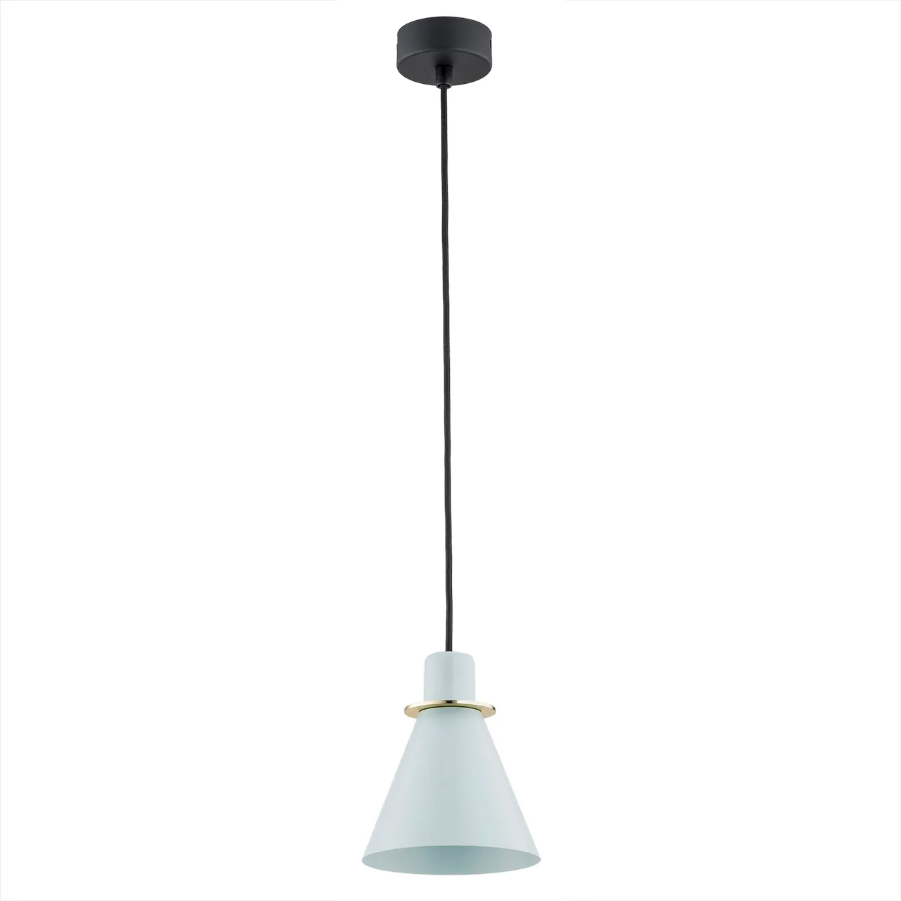 Lampa wisząca BEVERLY błękit mosiądz na czarnej podstawie i przewodzie 100x14cm - 4682