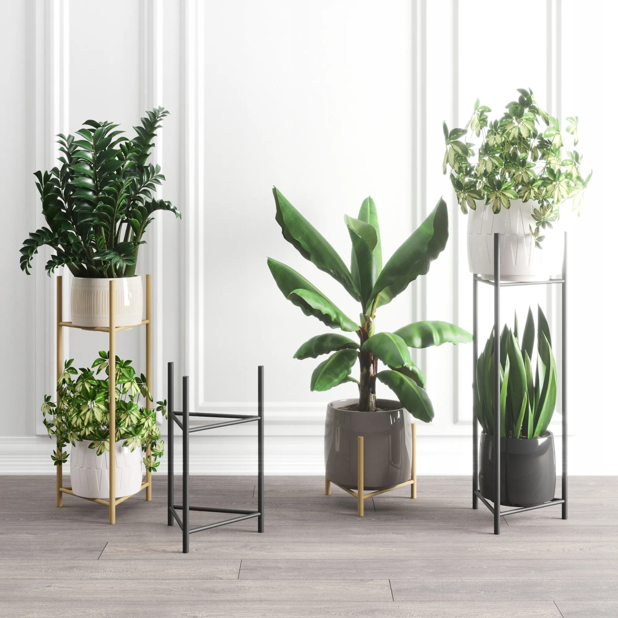 Kwietnik-stojak na donice metalowy LIZIO M 23x60 czarny - LD_TZ000141