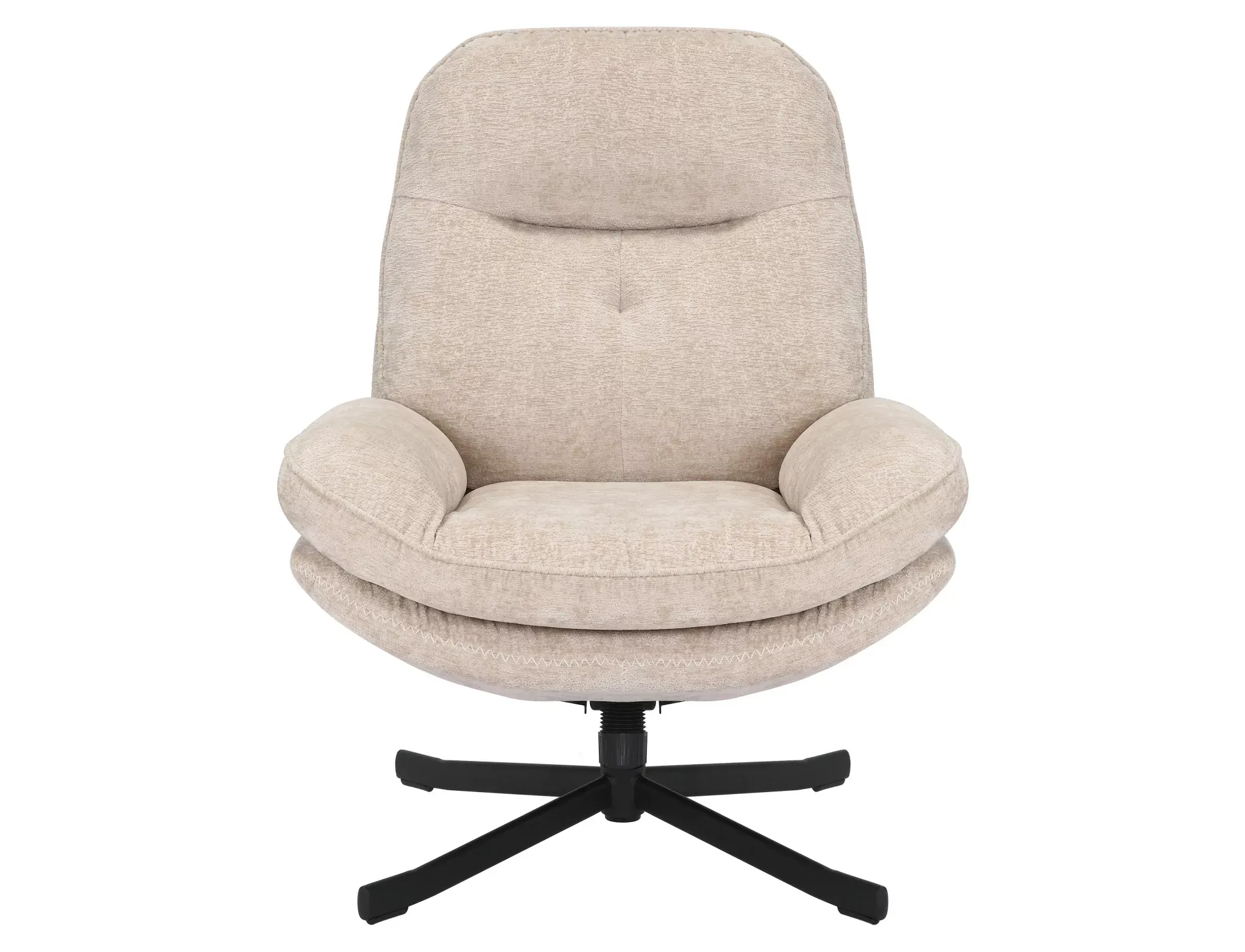 Fotel obrotowy wypoczynkowy HARPER beżowy z czarnymi nogami - HARPERBE