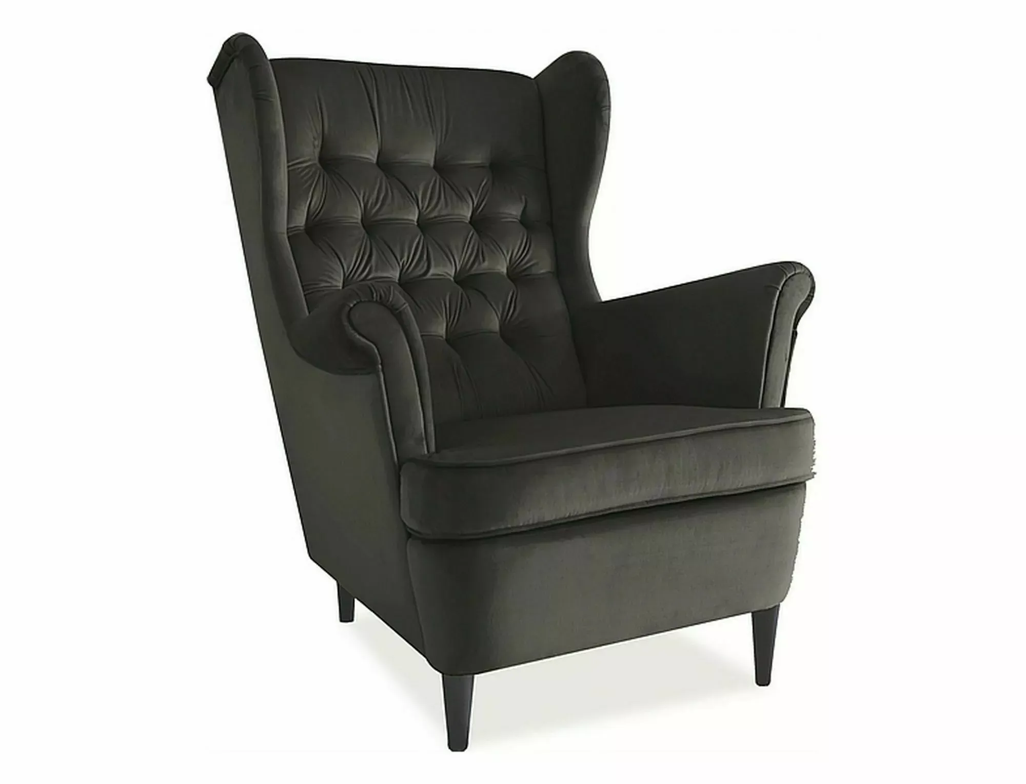 Fotel HARRY VELVET Bluvel 19 czarny wenge Signal