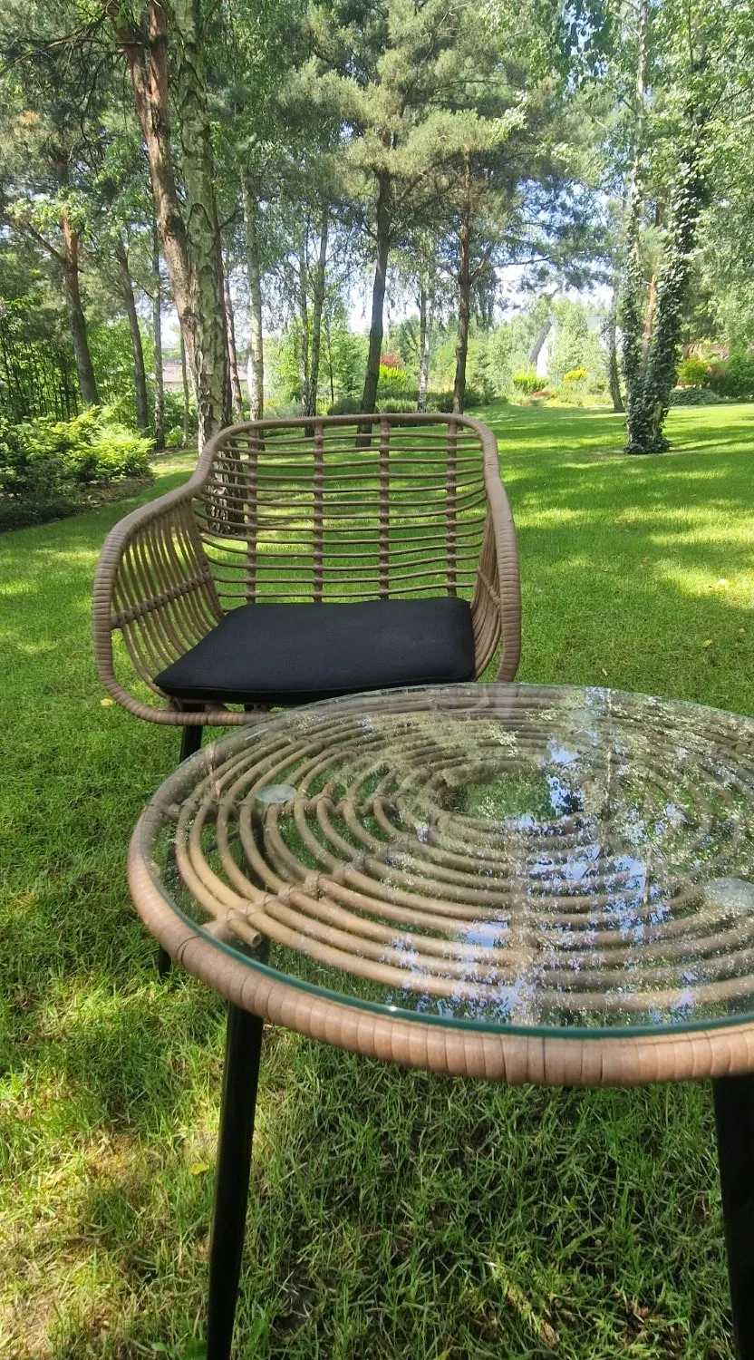 Zestaw ogrodowy na balkon i taras WEBBY 3-set technorattan czarny Zenjoy - WEBBY_CZARNY