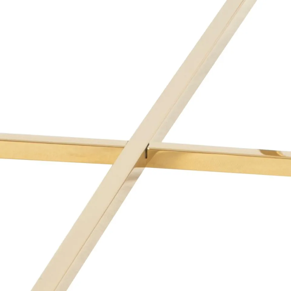 Stolik kawowy SOMIA 80x80x45 cm Biały efekt marmuru, Złoty — zdjęcie 6