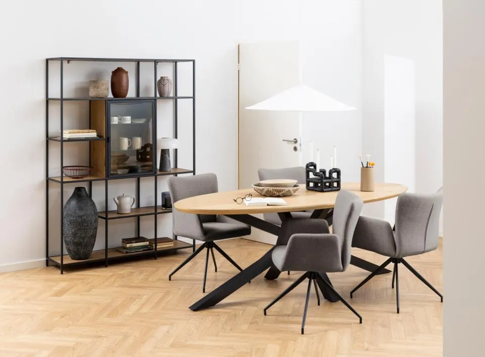 Krzesło obrotowe Agnes Szarobrązowy- zam. błyskawiczny, Czarny ( zestaw 2 sztuk ) - 0000098873