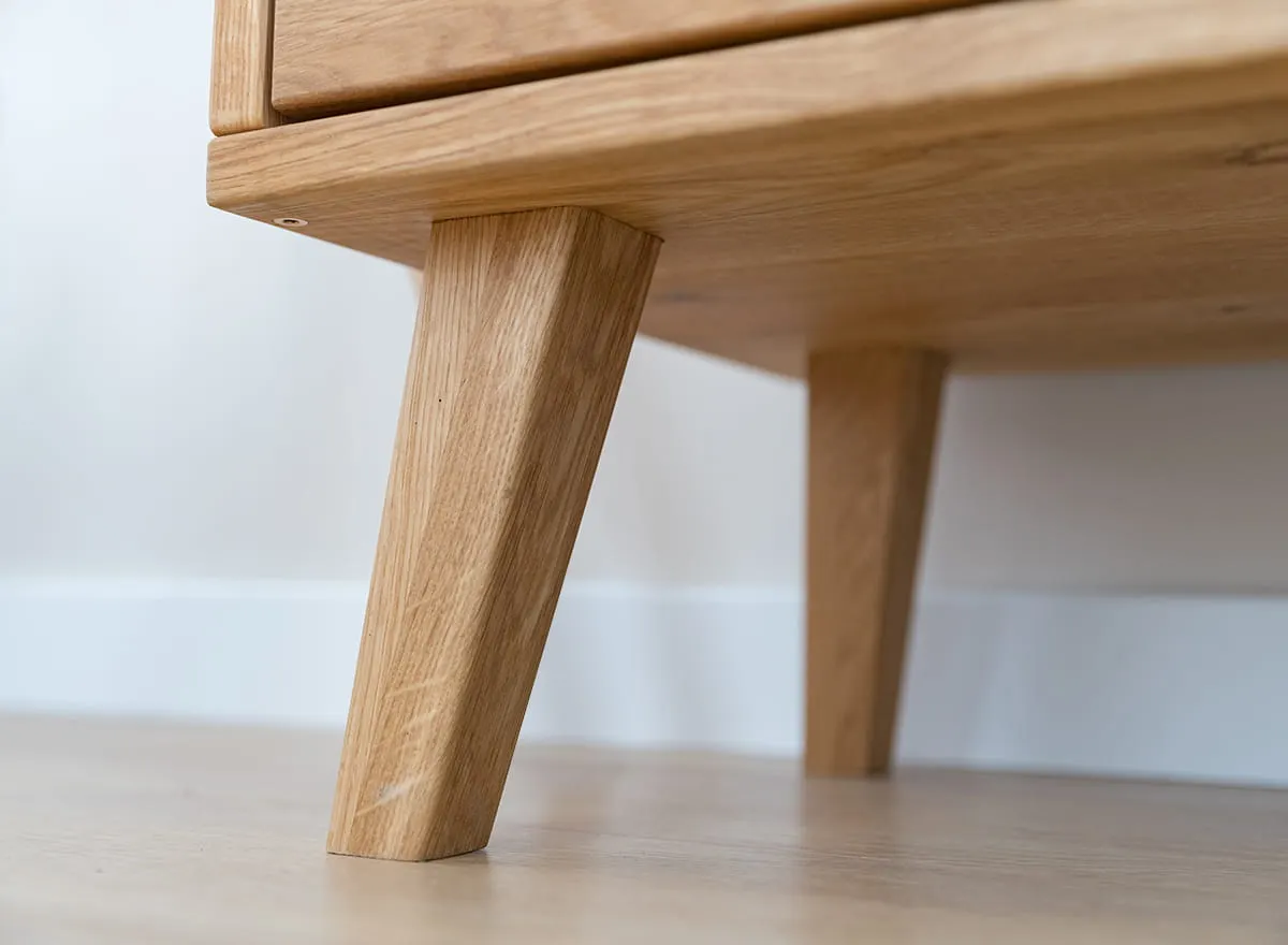 Szafa 2-drzwiowa z 2 szufladami lity dąb olejowany 180x110x60 cm Simona - PRHSIM06