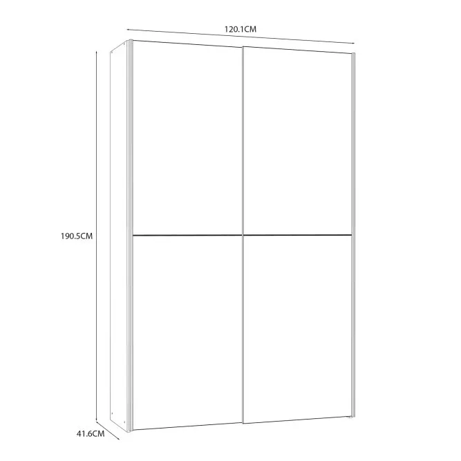 Szafa 2-drzwiowa OZZULA drzwi przesuwne 120cm biała - OZLS62237-120