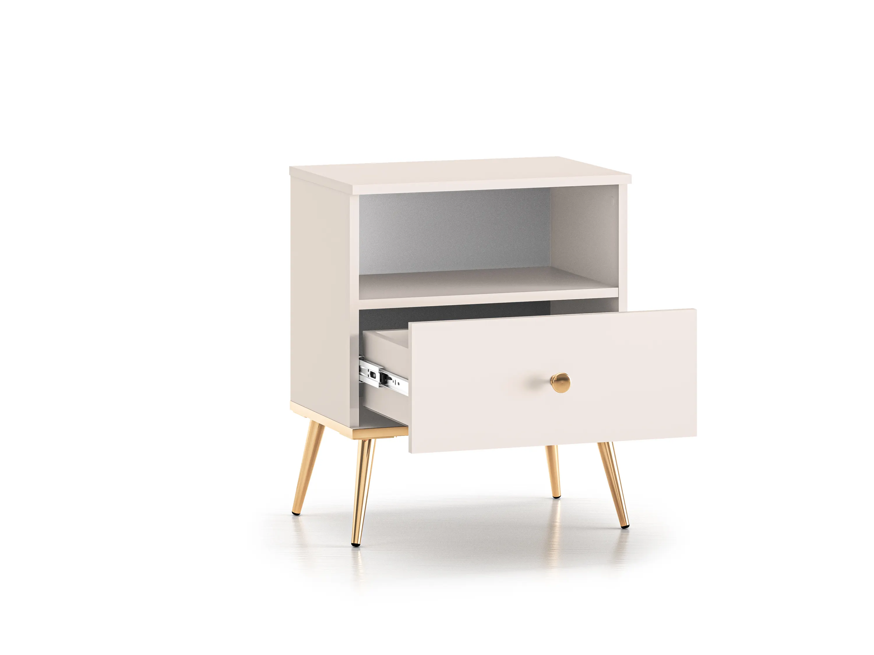 Szafka nocna z szufladą SELGIN 06 kaszmirowy, złoty - 1SELG06-001