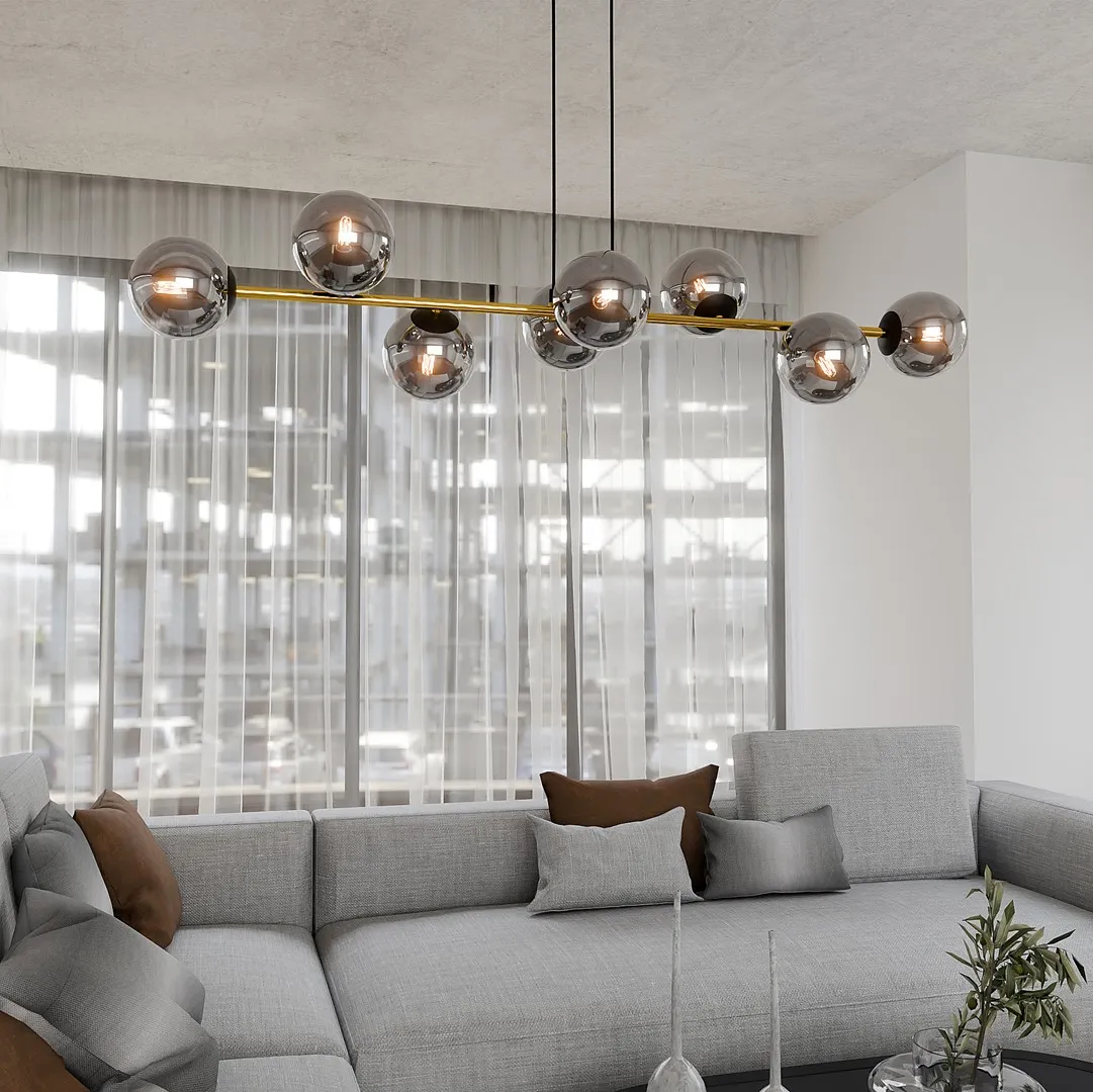 Lampa wisząca GRAVITY 8 czarny złoty grafitowy — zdjęcie 3