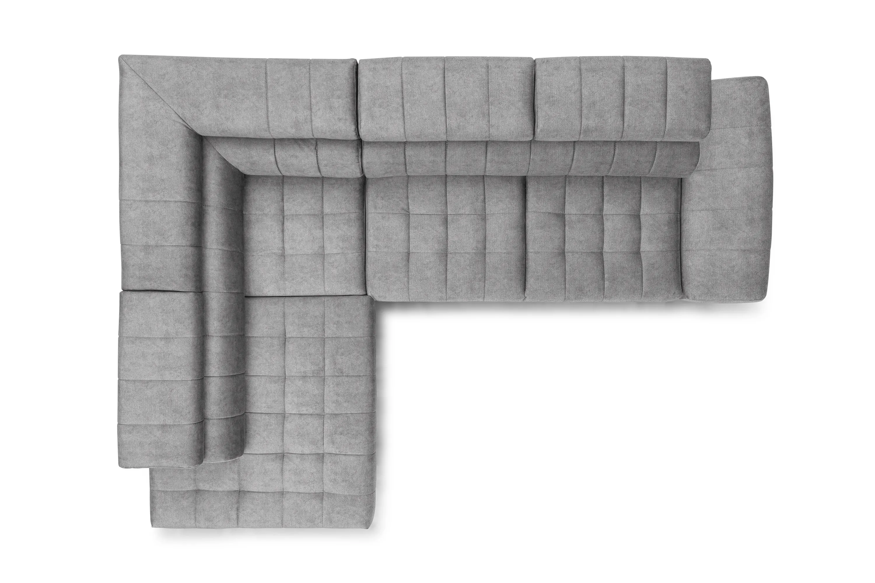 Narożnik lewostronny VALORIS L regulowane zagłówki i podłokietniki tkanina Perfect Harmony 80 jasnoszary - B_162926