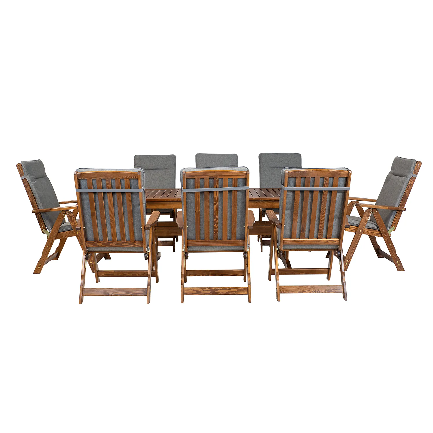 Stół ogrodowy drewniany rozkładany MEGAN LUX 90x160-208 świerk kolor orzech - DR_MO122_STOL