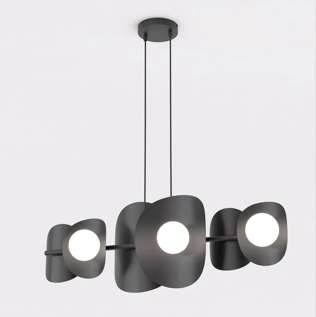 Lampa wisząca metalowa ELEMENTI 6 czarna — zdjęcie 2
