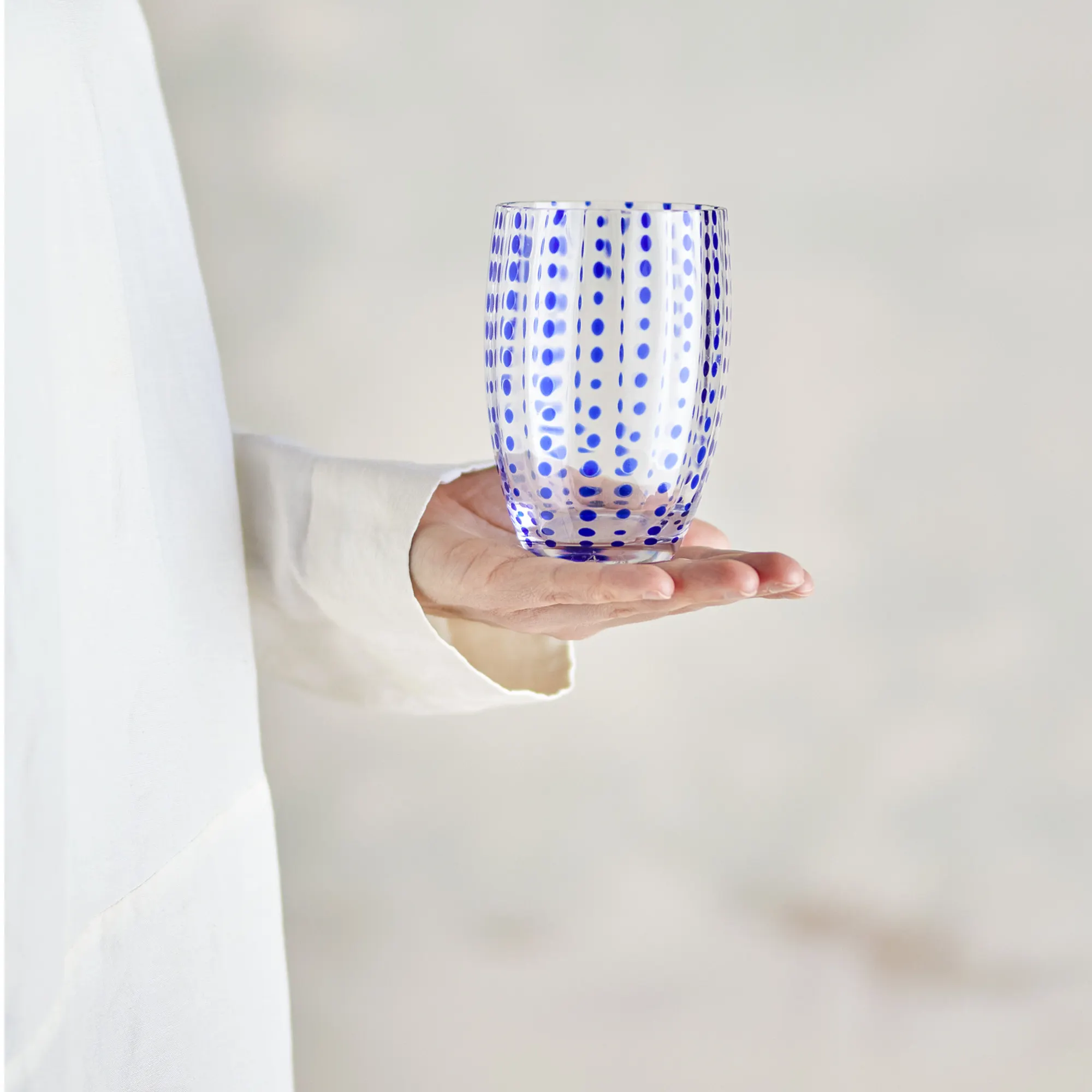 image glass, drinking glass, blue dots, patterned glass, handheld glass