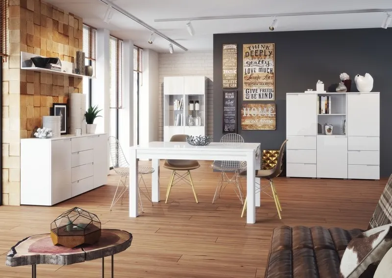 Półka SELENE 23 wisząca biała 100x22x21cm - TH-100-0366