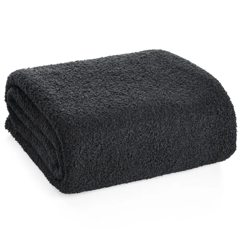 KOC - Narzuta na fotel BUKLA 70 X 160 cm Czarny KOC - Narzuta na fotel BUKLA 70 X 160 cm Czarny