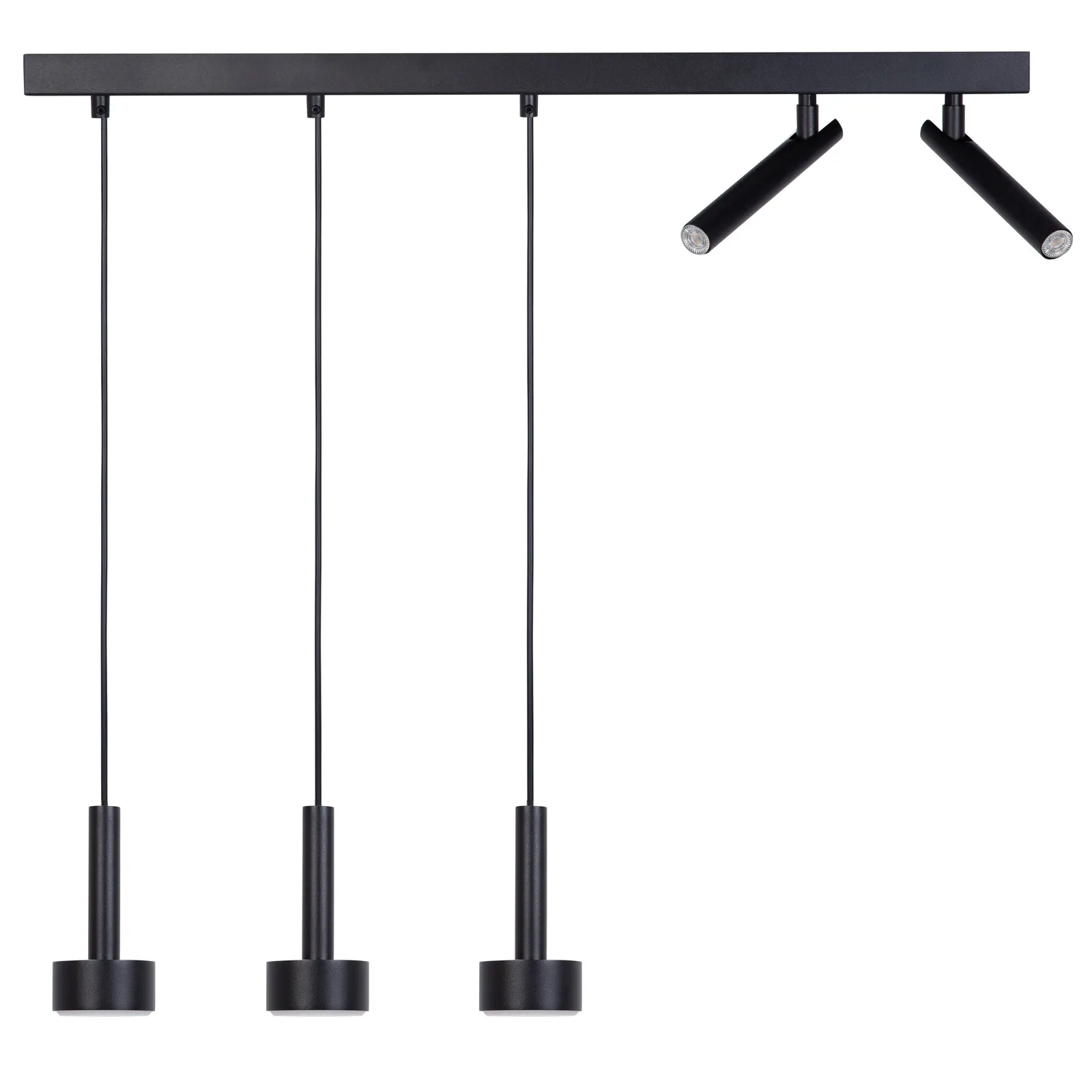 Lampa wisząca stalowa STAMP 3 + 2 x plafon czarny