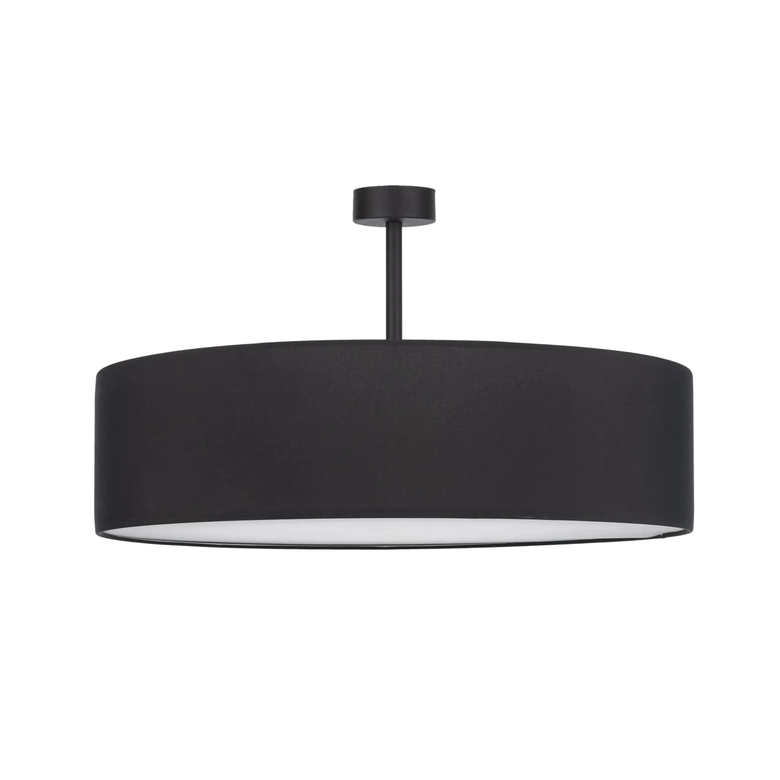 Lampa sufitowa RONDO czarna na podstawie z białym kloszem okrągła 60x35cm - TK_4245