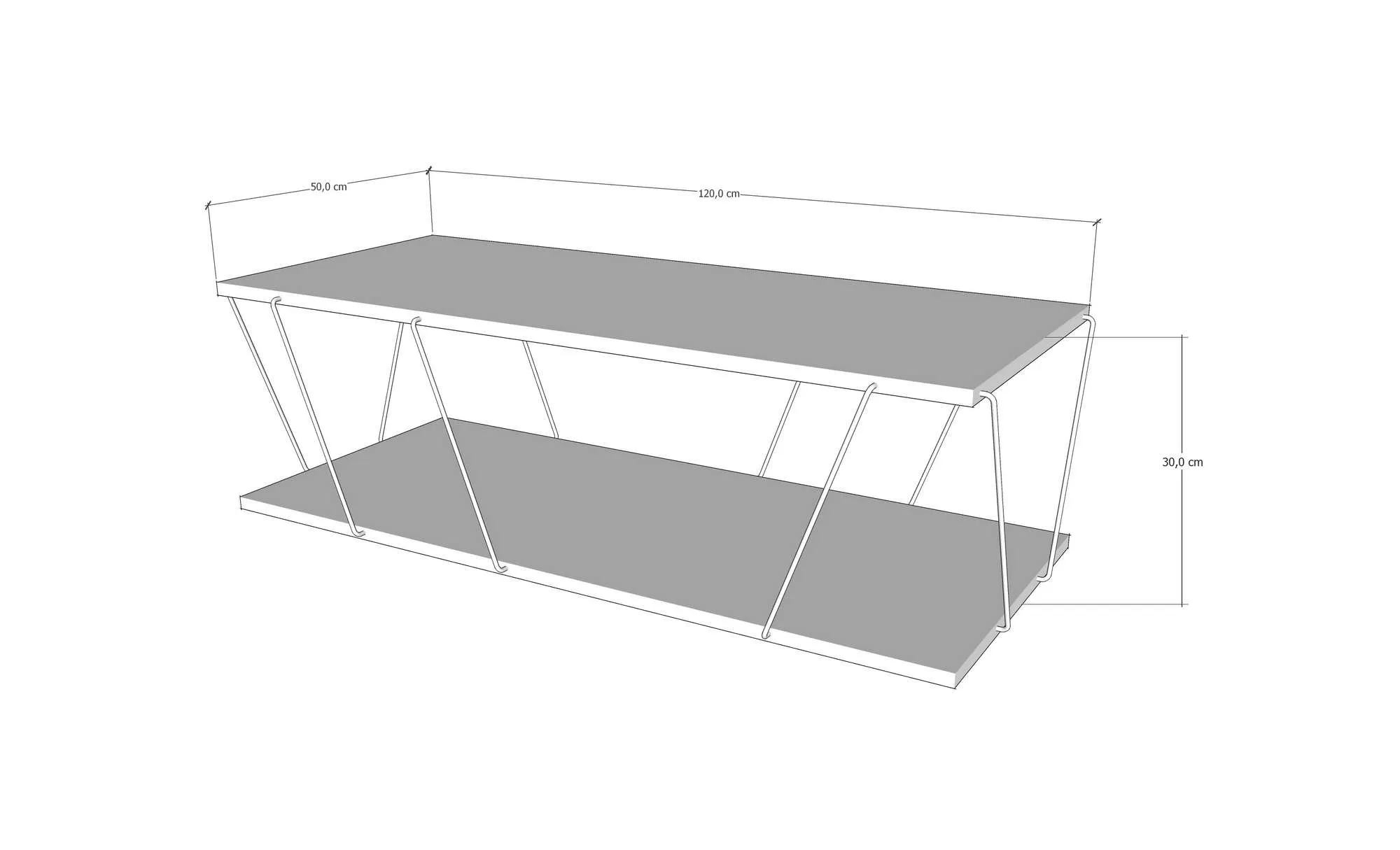 Ława-stolik kawowy na prostokątnej podstawie LABRANDA 120x50 sosna czarny stelaż